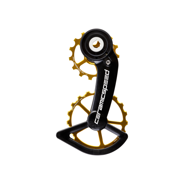 CeramicSpeed OSPW SRAM Red/Force AXS Oversized galinio perjungėjo kojelė su ratukais | Coated | Gold