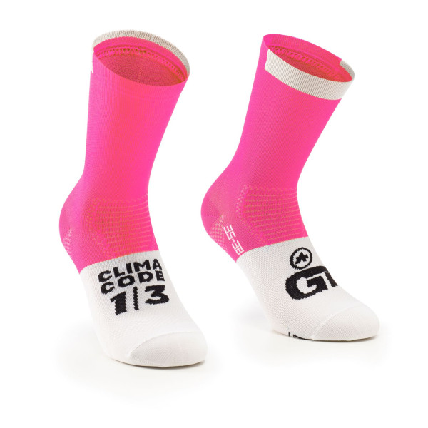 Assos GT c2 kojinės | Fluo Pink