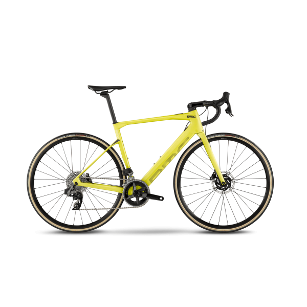 BMC Roadmachine AMP Two E-Bike | Lime Yellow - Midnight Blue