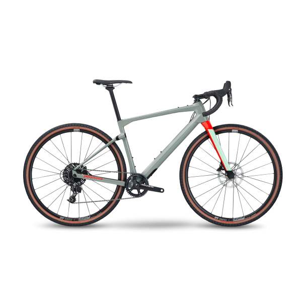 BMC UnReStricted One Gravel+ dviratis / Speckle Grey - Neon Red