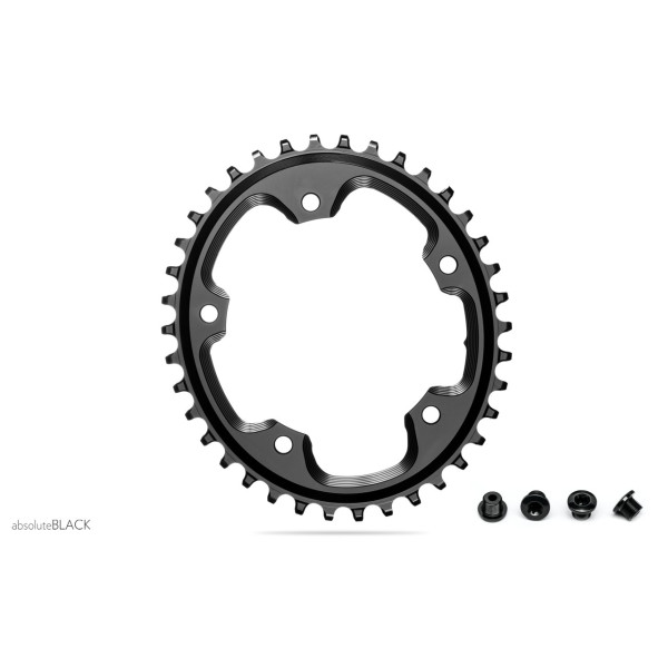 AbsoluteBlack CX 1X Oval 110 BCD 5 skylių dantratis / Black