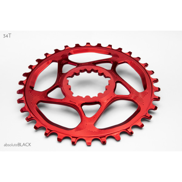 AbsoluteBlack Round GXP Chainring | 3mm Offset | DM | 1x12/11/10-speed | Red