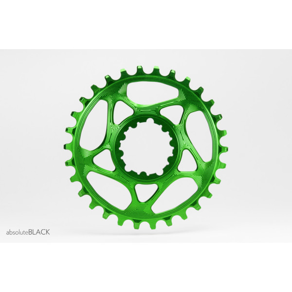 AbsoluteBlack Round GXP Chainring | 3mm Offset | DM | 1x12/11/10-speed | Green