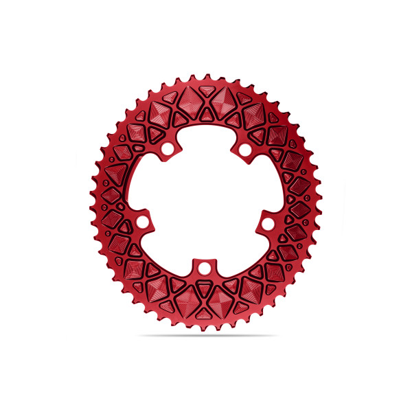 AbsoluteBlack Road Oval Premium Chainring | 110 BCD | 2x10-speed | Red