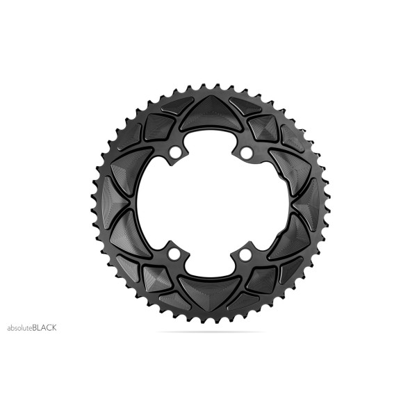 AbsoluteBlack Road Round Premium 2X Shimano 110BCD dantratis 34T / 4 skylių / Black
