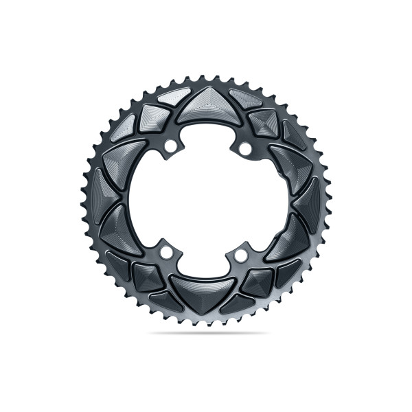 AbsoluteBlack Road Round Premium 2X Shimano 110BCD Chainring | Grey