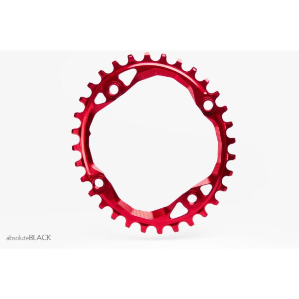 AbsoluteBlack Shimano OVAL Chainring | 64 BCD | 1x12/11/10-speed | Red