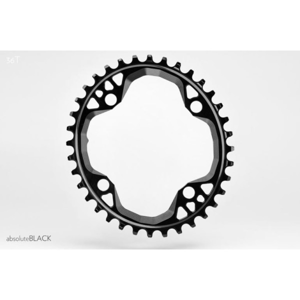 AbsoluteBlack Shimano OVAL dantratis | 6mm Offset  | 104 BCD | 1x12/11/10 pavarų