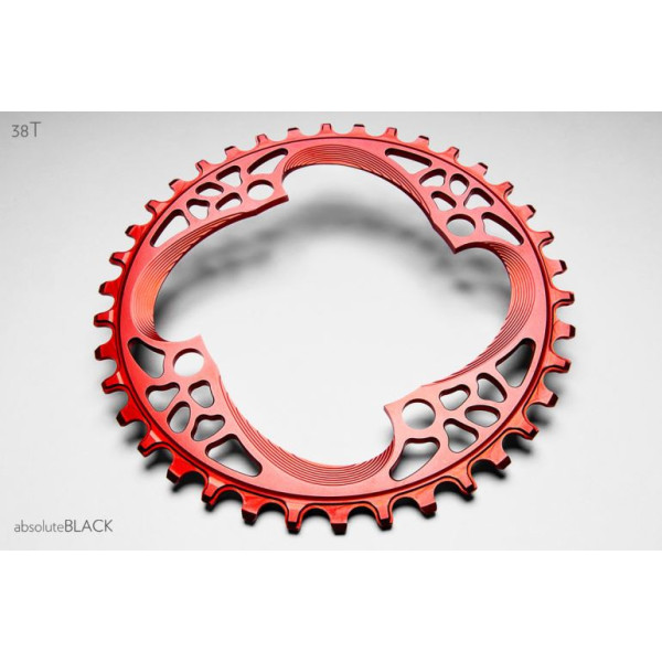 AbsoluteBlack Shimano Round Chainring | 104 BCD | 1x12/11/10-speed | Red