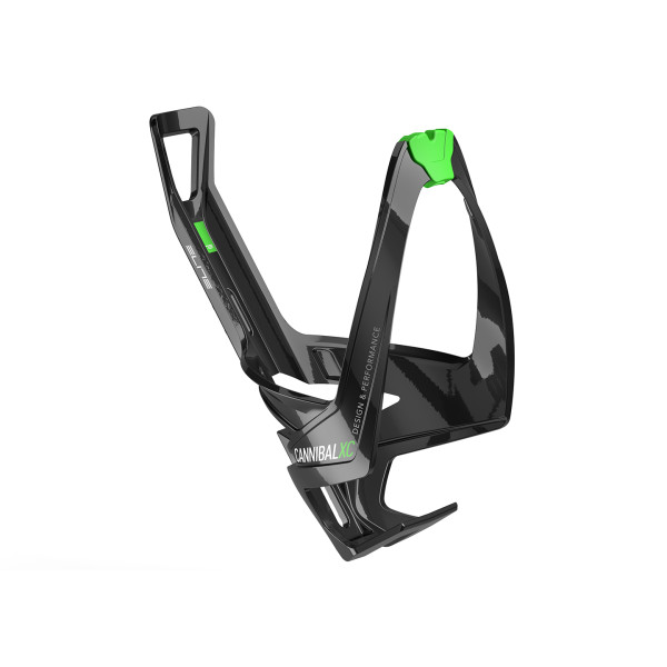 Elite Cannibal XC Bottle Cage | Glossy Black - Green