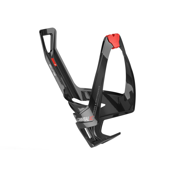 Elite Cannibal XC Bottle Cage | Glossy Black - Red