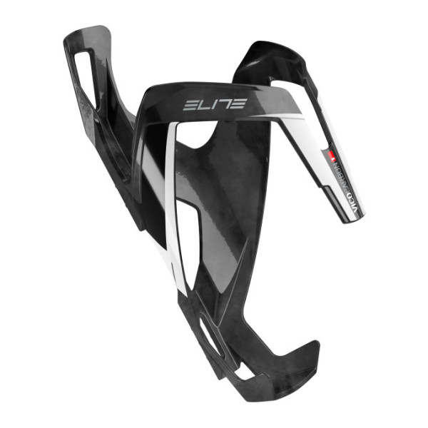 Elite Vico Carbon Bottle Cage | Glossy Black - White