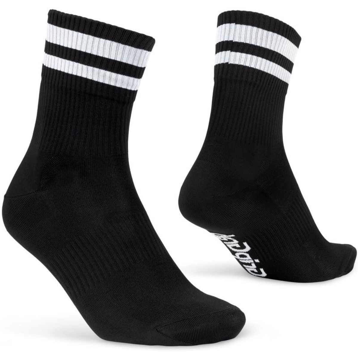 GripGrab Original Stripes Crew kojinės | Black GripGrab Original Stripes Crew kojinės | Black