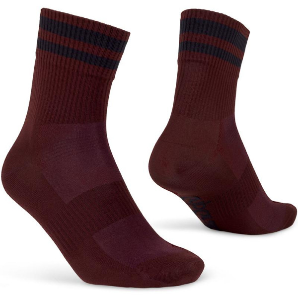 GripGrab Original Stripes Crew Socks | Dark Red