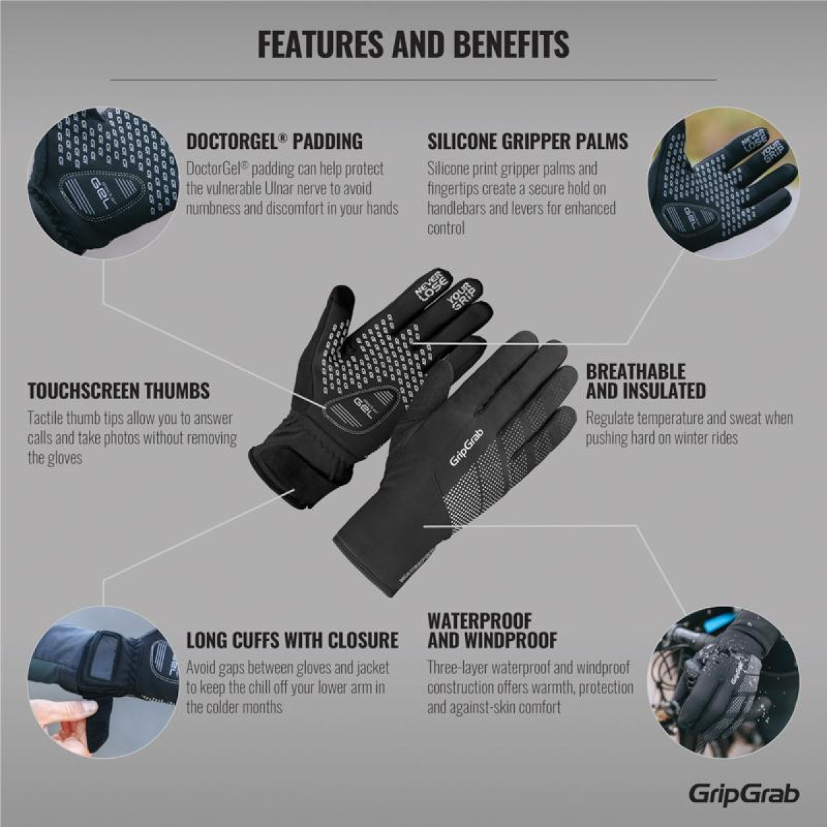 GripGrab Ride Waterproof Winter pirštinės / Black GripGrab Ride Waterproof Winter pirštinės / Black