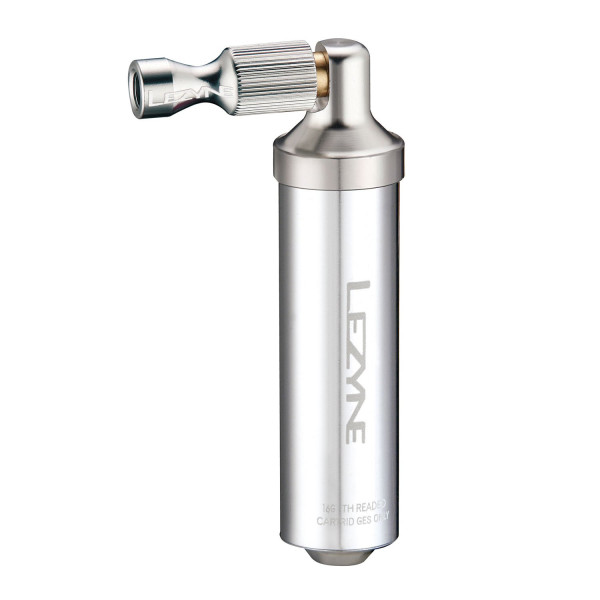 Lezyne Alloy Drive CO2 pompa su suspausto oro balionėliu 16 g | Gloss Silver