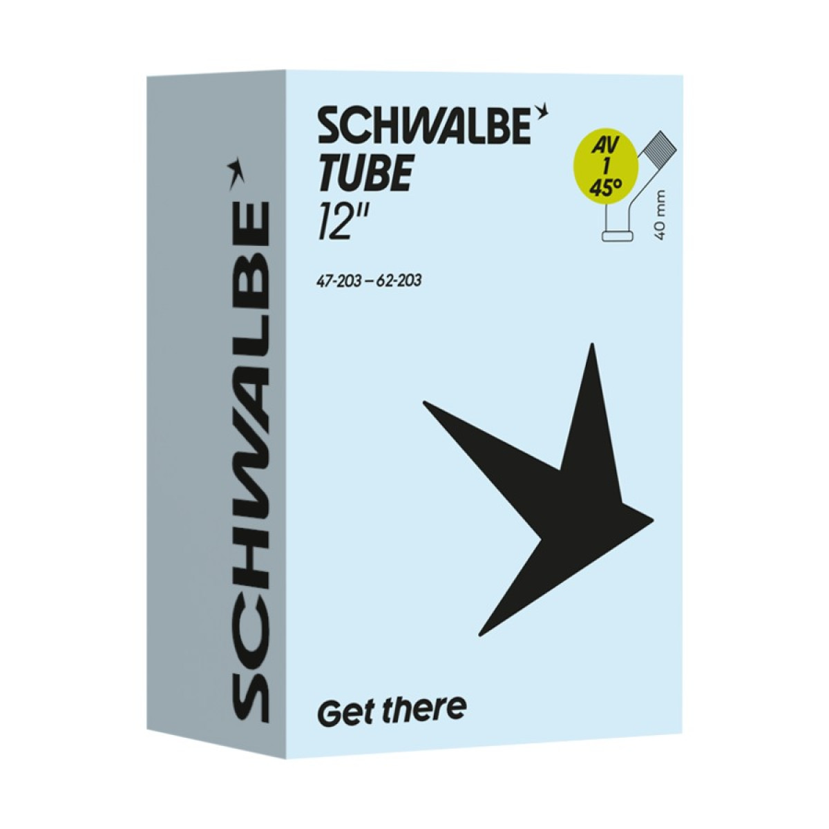 Schwalbe 12" Inner Tube 1 | AV 40 mm 45° | 47/62-204
