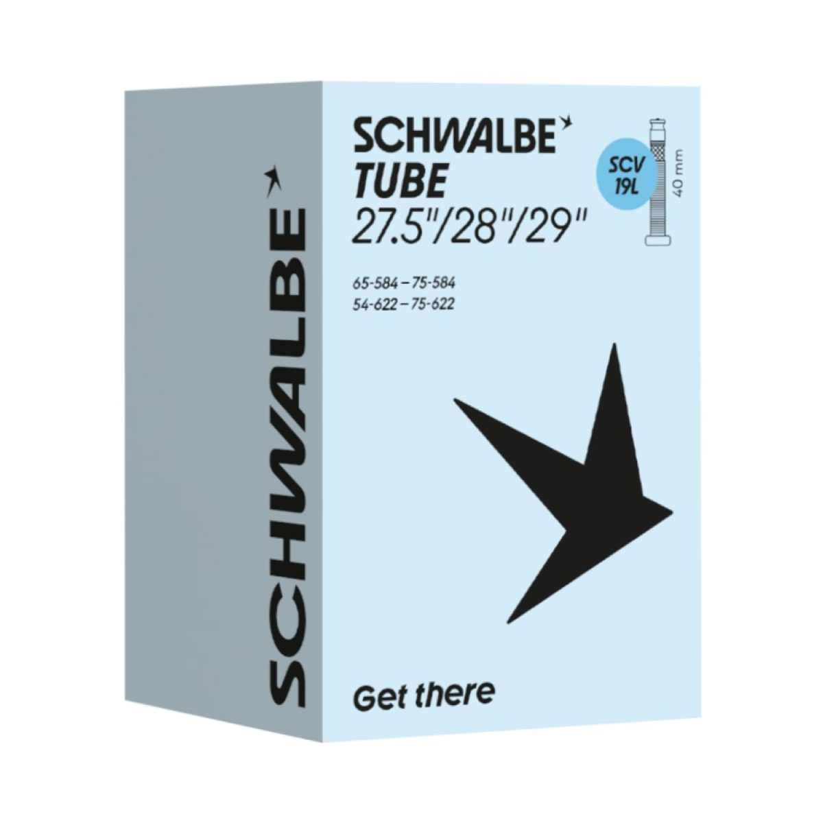 Schwalbe 27.5-29" Inner Tube 19L | SCV CLIK Valve 40 mm | 54/75-584/622