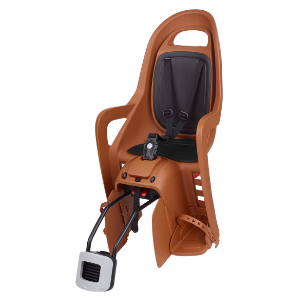 Polisport Groovy RS+ vaikiška kėdutė dviračiui ant rėmo, Caramel Brown Black