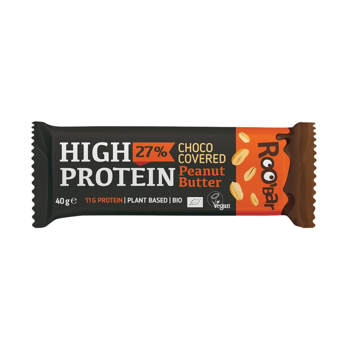 Roo'bar baltyminis batonėlis | 40 g | Choco & Peanut Butter