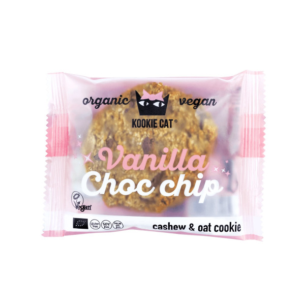 Kookie Cat avižinis sausainis | 50 g | Vanilla & Choc Chip Kookie Cat avižinis sausainis | 50 g | Vanilla & Choc Chip