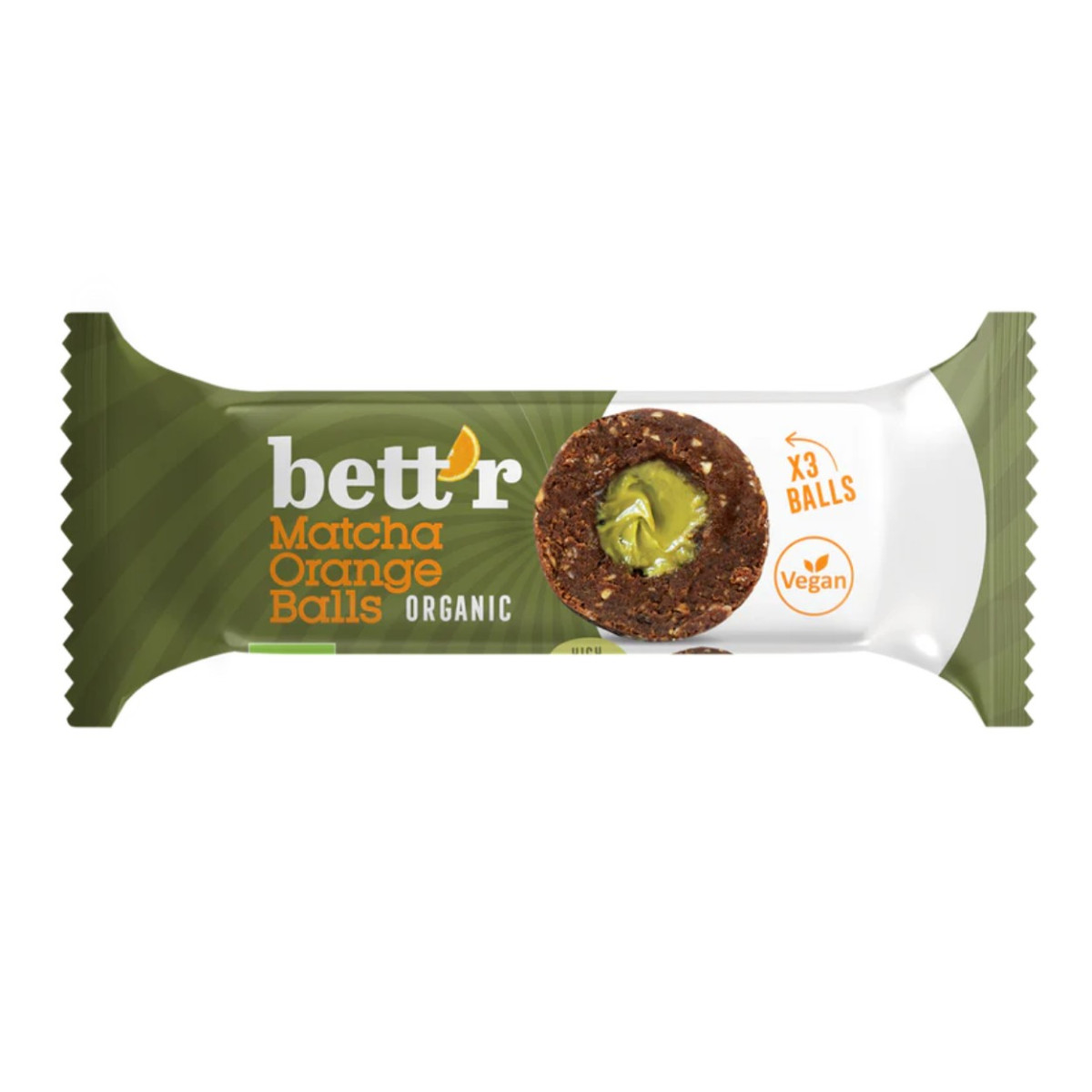 Bett'r Organic Fruit Balls | 33 g | Matcha & Orange