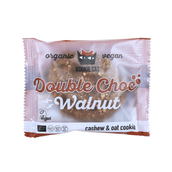 Kookie Cat avižinis sausainis | 50 g | Double Choc & Walnut Kookie Cat avižinis sausainis | 50 g | Double Choc & Walnut
