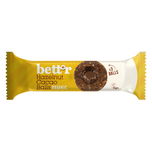 Bett'r vaisių rutuliukai | 45 g | Hazelnut & Cacao Bett'r vaisių rutuliukai | 45 g | Hazelnut & Cacao