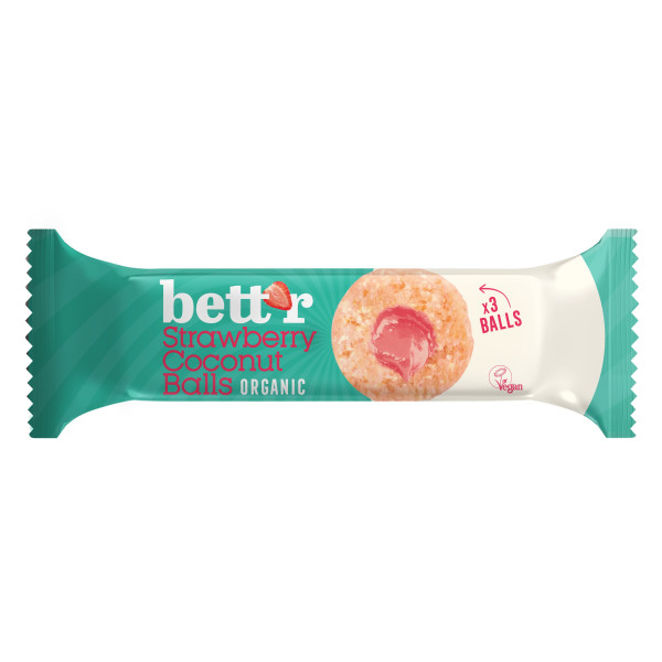 Bett'r vaisių rutuliukai | 45 g | Strawberry & Coconut Bett'r vaisių rutuliukai | 45 g | Strawberry & Coconut