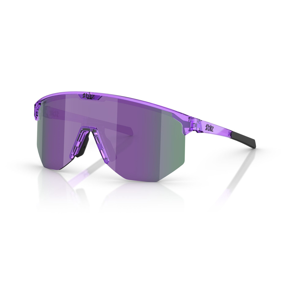 BLIZ Hero Sunglasses | Transparent Purple - Smoke Purple