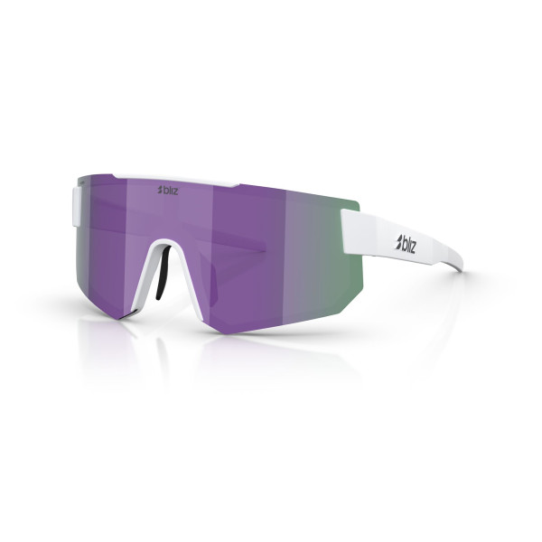 BLIZ P005 Small Sunglasses | Matte White - Smoke Purple Mirror
