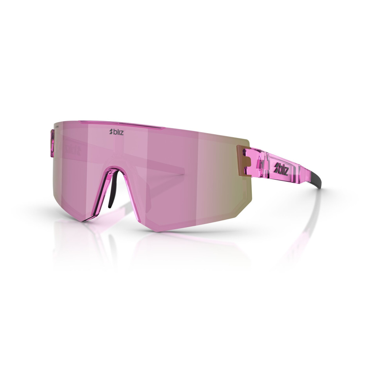 BLIZ P005 Sunglasses | Transparent Pink - Brown Rose Multicolour