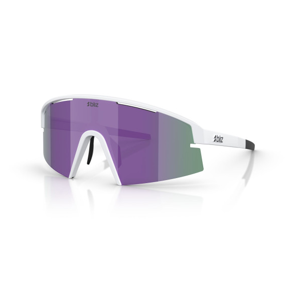 BLIZ P006 Small Sunglasses | Matte White - Smoke Purple Mirror