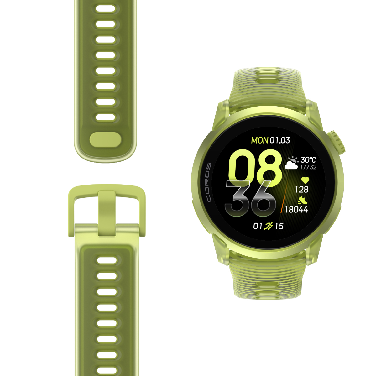 COROS PACE 4 GPS išmanusis laikrodis | Aluminum | Neon Yellow - Silicone