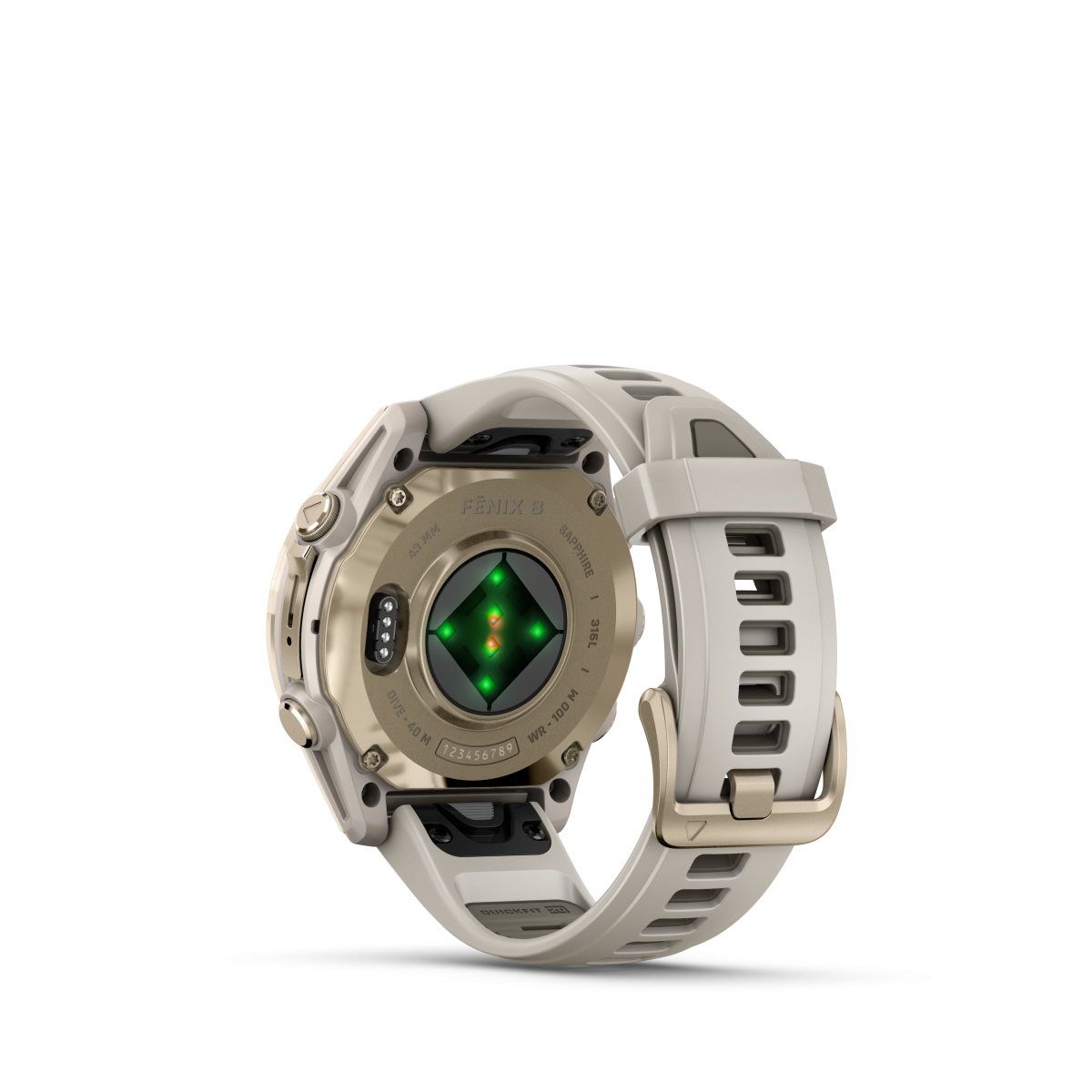 Garmin fēnix® 8 Amoled Titanium - Sapphire išmanusis laikrodis | 43 mm | Gold - Sandstone