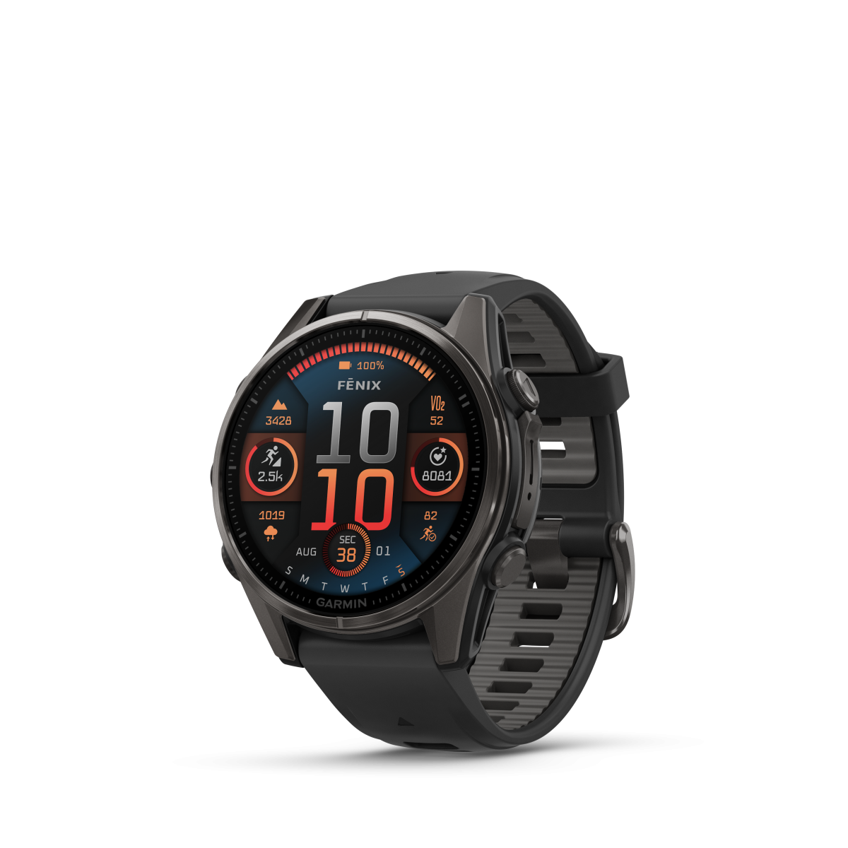 Garmin fēnix® 8 Amoled Titanium - Sapphire išmanusis laikrodis | 43 mm | Carbon Gray - Black