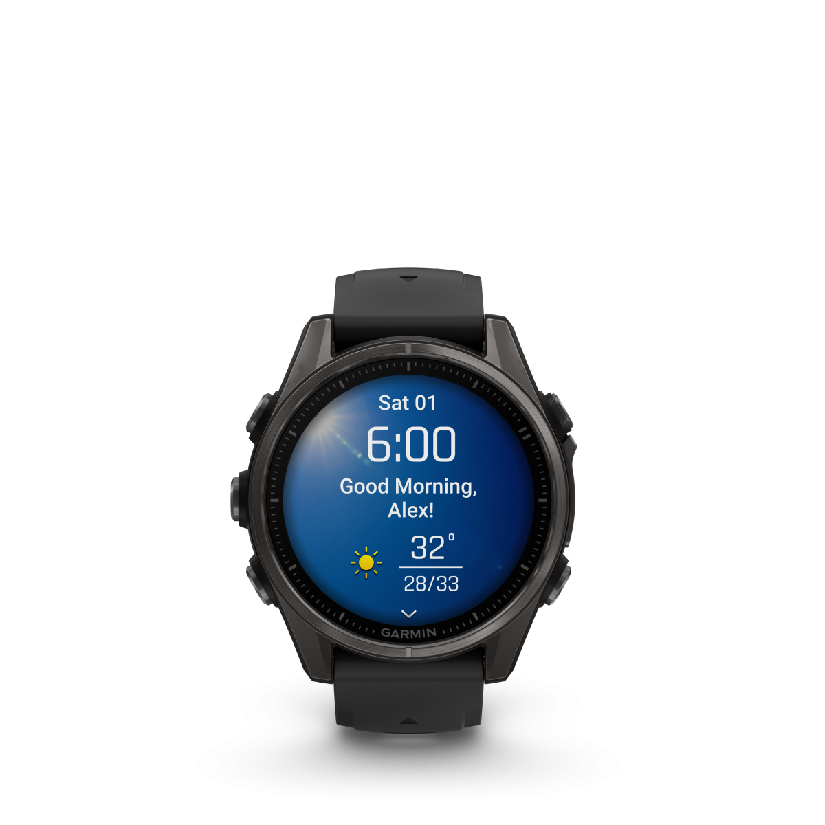 Garmin fēnix® 8 Amoled Titanium - Sapphire išmanusis laikrodis | 43 mm | Carbon Gray - Black
