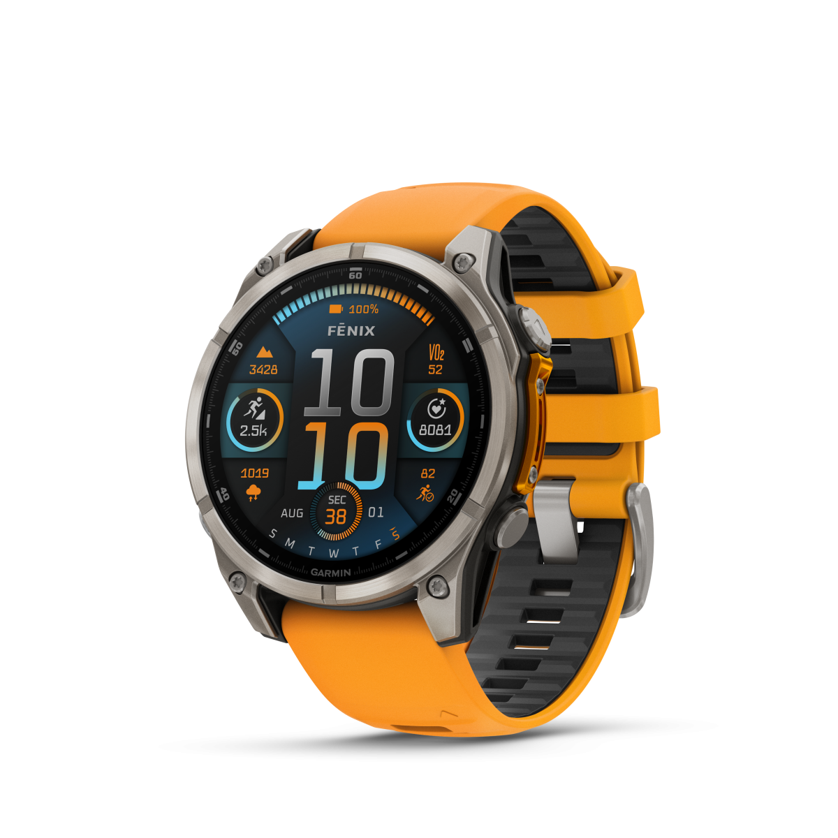 Garmin fēnix® 8 Amoled Titanium - Sapphire Smart Watch | 47 mm | Titanium - Spark Orange