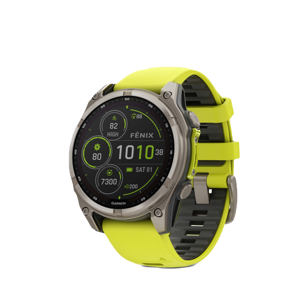 Garmin fēnix® 8 Solar Titanium - Sapphire Smart Watch | 47 mm | Titanium - Amp Yellow