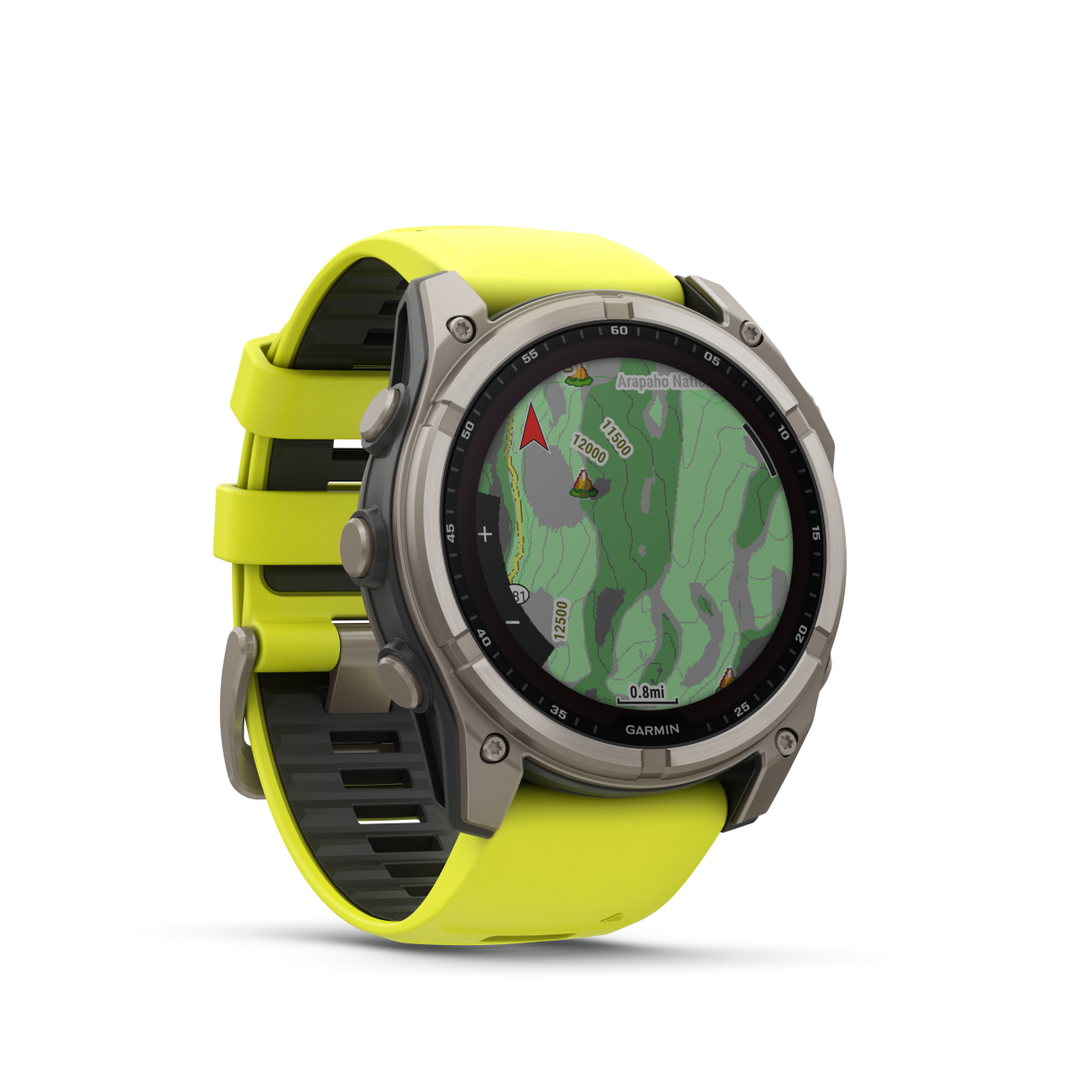 Garmin fēnix® 8 Solar Titanium - Sapphire išmanusis laikrodis | 51 mm | Titanium - Amp Yellow