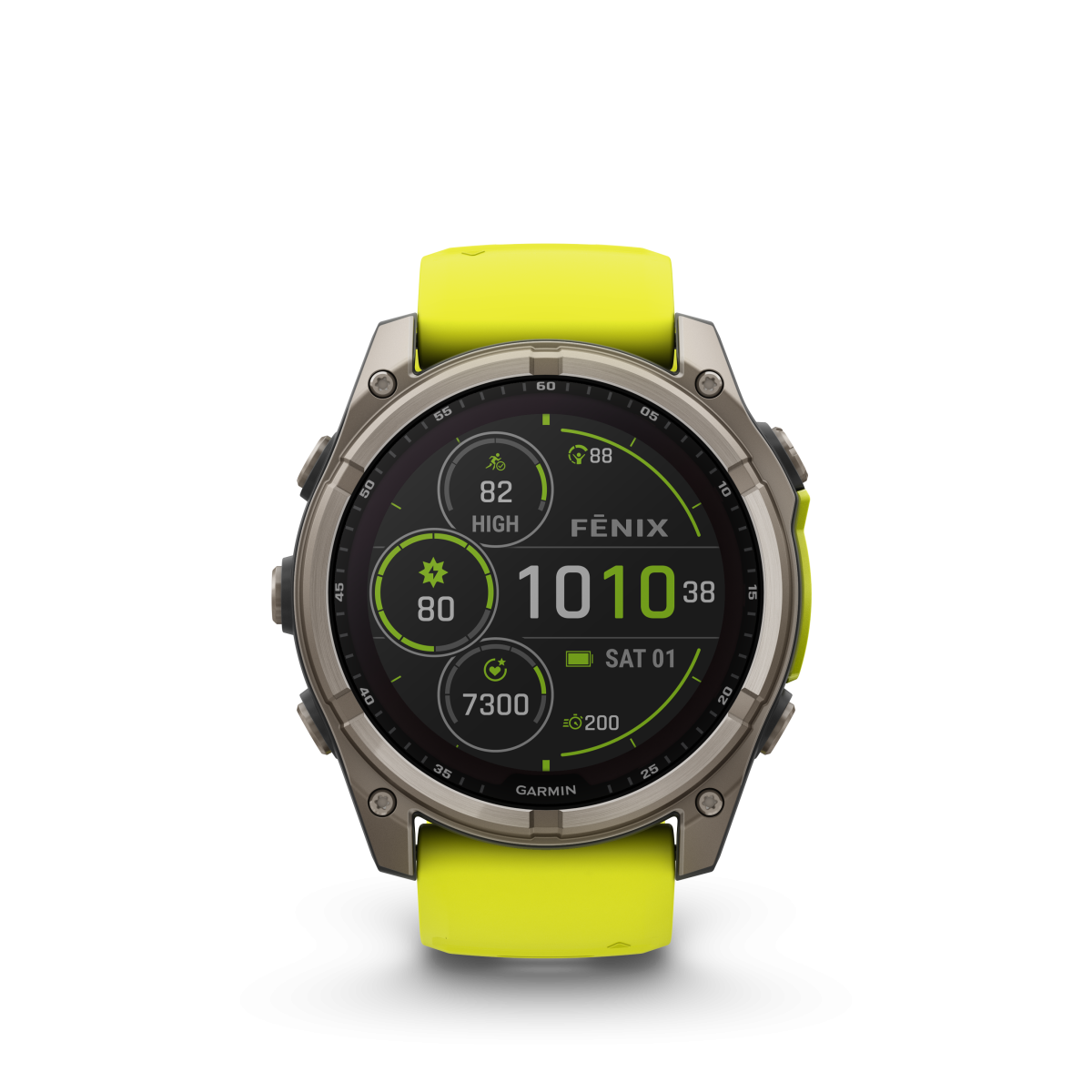 Garmin fēnix® 8 Solar Titanium - Sapphire išmanusis laikrodis | 51 mm | Titanium - Amp Yellow