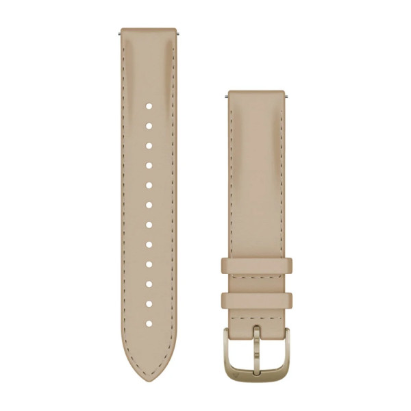 Garmin Quick Release 18 Leather Watch Band | Light Sand - Cream Gold