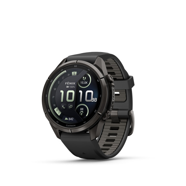 Garmin Garmin fēnix® 9 Pro inReach DLC Titanium išmanusis laikrodis | 43 mm | Carbon Gray - Black Pebble Grey