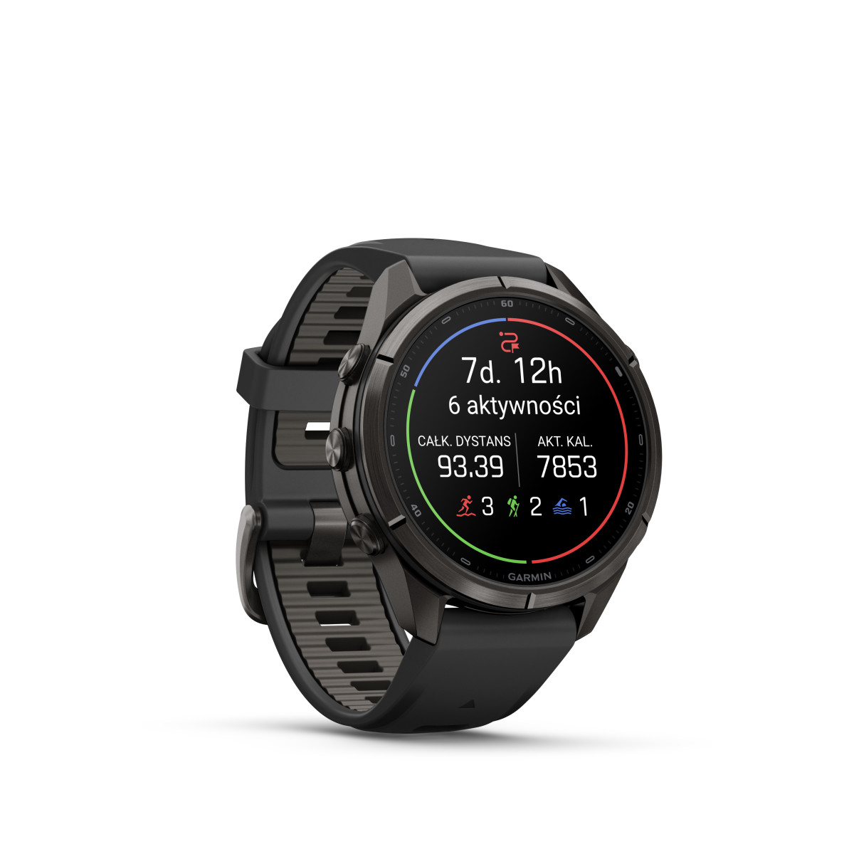 Garmin Garmin fēnix® 9 Pro inReach DLC Titanium išmanusis laikrodis | 43 mm | Carbon Gray - Black Pebble Grey