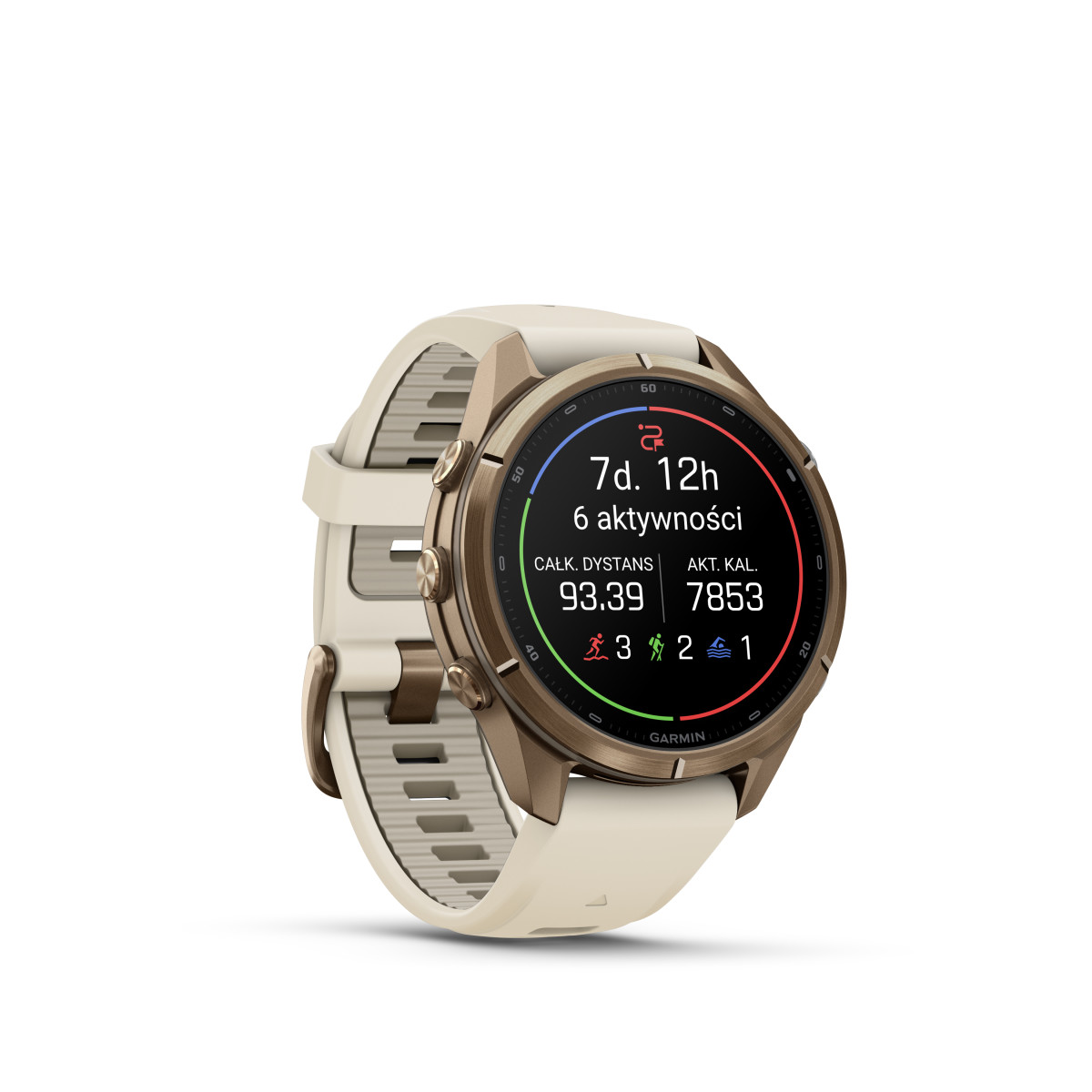 Garmin Garmin fēnix® 9 Pro inReach Gold Titanium išmanusis laikrodis | 43 mm | Cream - French Grey