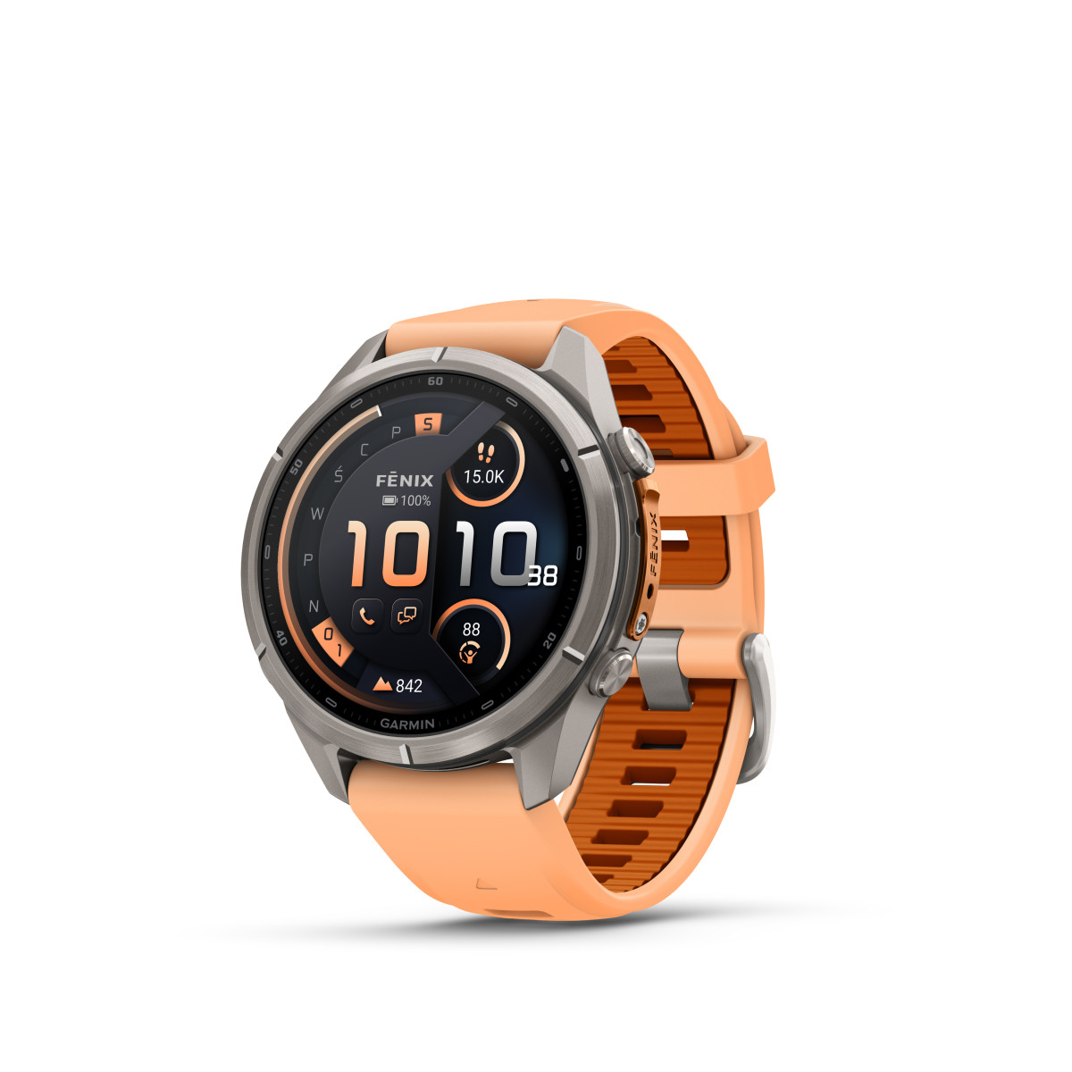 Garmin Garmin fēnix® 9 Pro inReach Titanium išmanusis laikrodis | 43 mm | Shell Pink - Autumn Orange