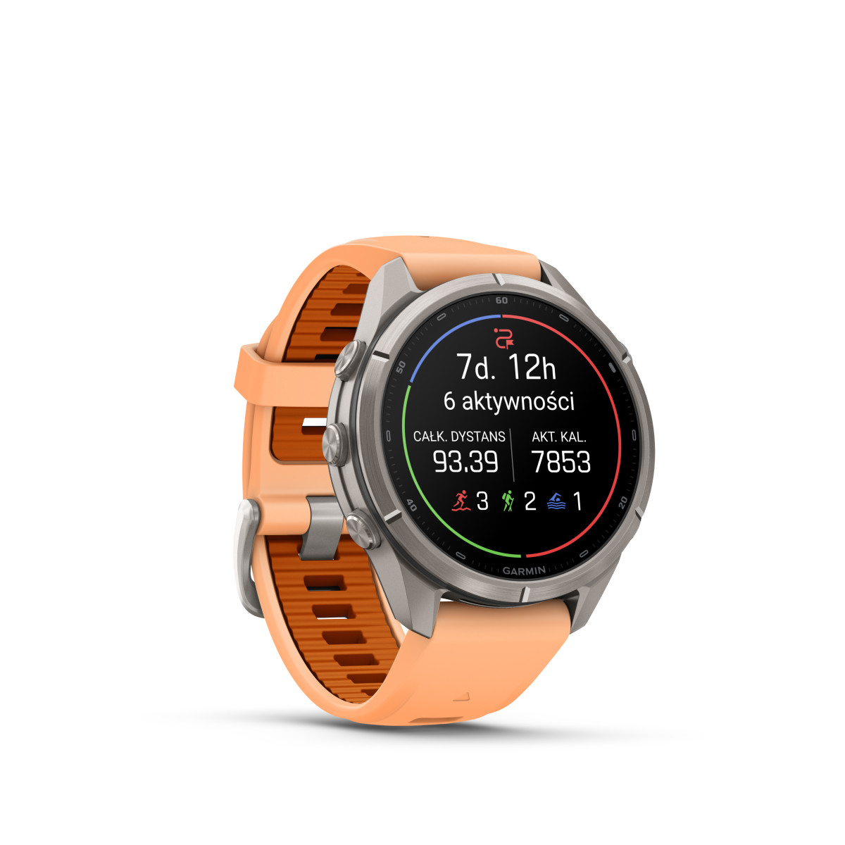 Garmin Garmin fēnix® 9 Pro inReach Titanium išmanusis laikrodis | 43 mm | Shell Pink - Autumn Orange