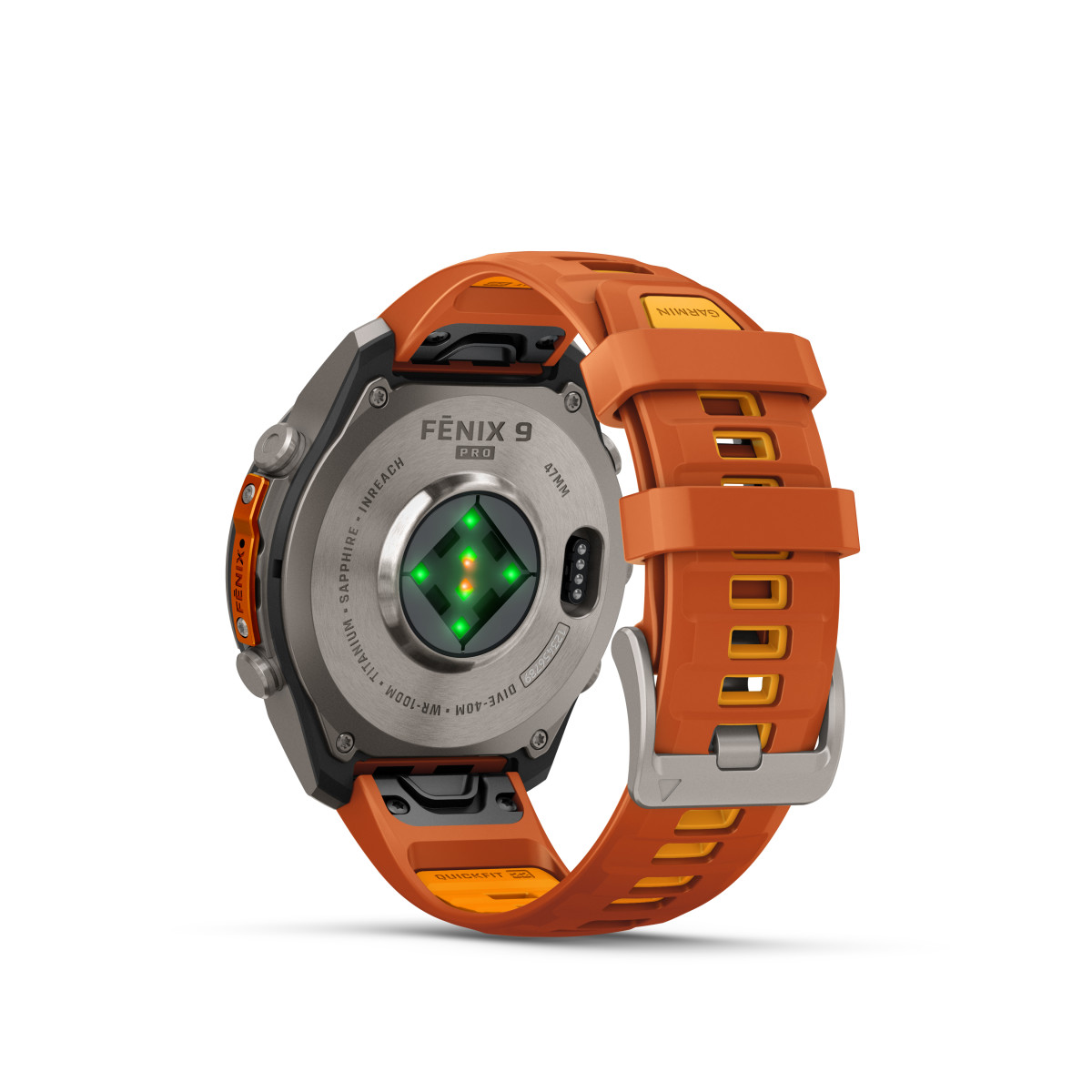 Garmin Garmin fēnix® 9 Pro inReach Titanium išmanusis laikrodis | 47 mm | Autumn Orange - Spark Orange