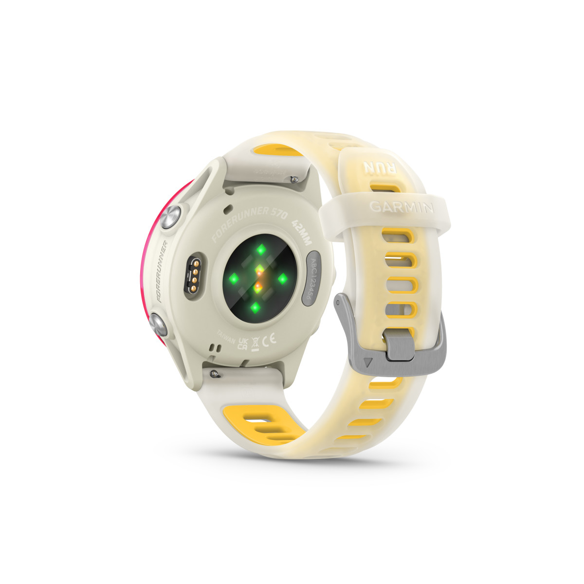 Garmin Forerunner® 570 Smart Watch | 42 mm | Raspberry Aluminium - Bone - Mango Band