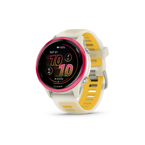 Garmin Forerunner® 570 Smart Watch | 42 mm | Raspberry Aluminium - Bone - Mango Band